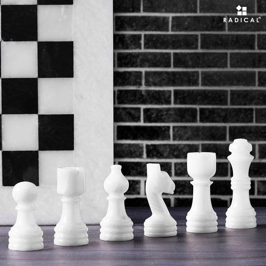White and Black Handmade Marble Full Chess Game Sets for All