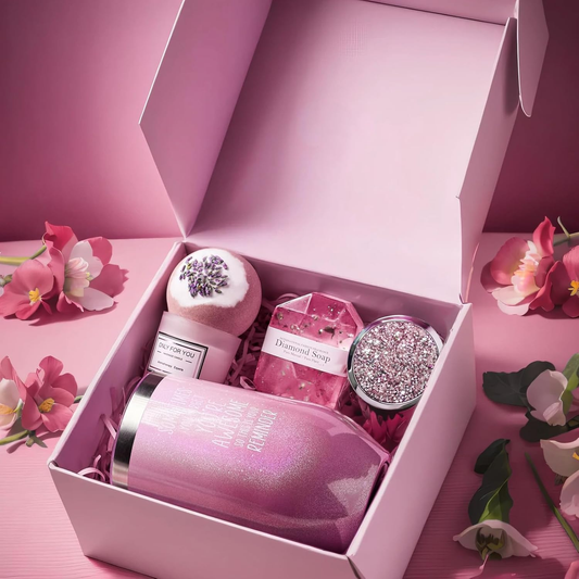 Pamper Gifts for Women, Relaxing Spa Gift Basket Hamper Set | Pink AutoDS