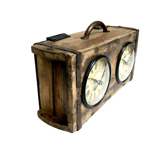 Table Clock - Brick Mould Dual Dial DropShipZone