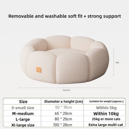 KeKasih Removable Washable Cat Bed with Anti-Slip Base