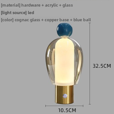 Portable Dimmable Glass Table Lamp Teemdrop