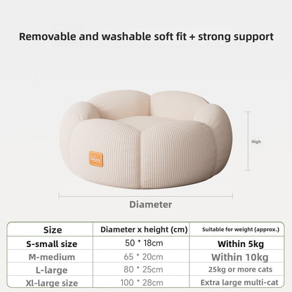 KeKasih Removable Washable Cat Bed with Anti-Slip Base