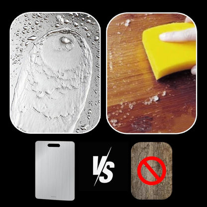 Stainless Steel Cutting Boards for Kitchen,Sus304 Cutting Boards for Kitchen,Double-Sided Food Grade Cutting Board,Cutting Meat,Cheese,Vegetable,Fruit (34×23Cm)