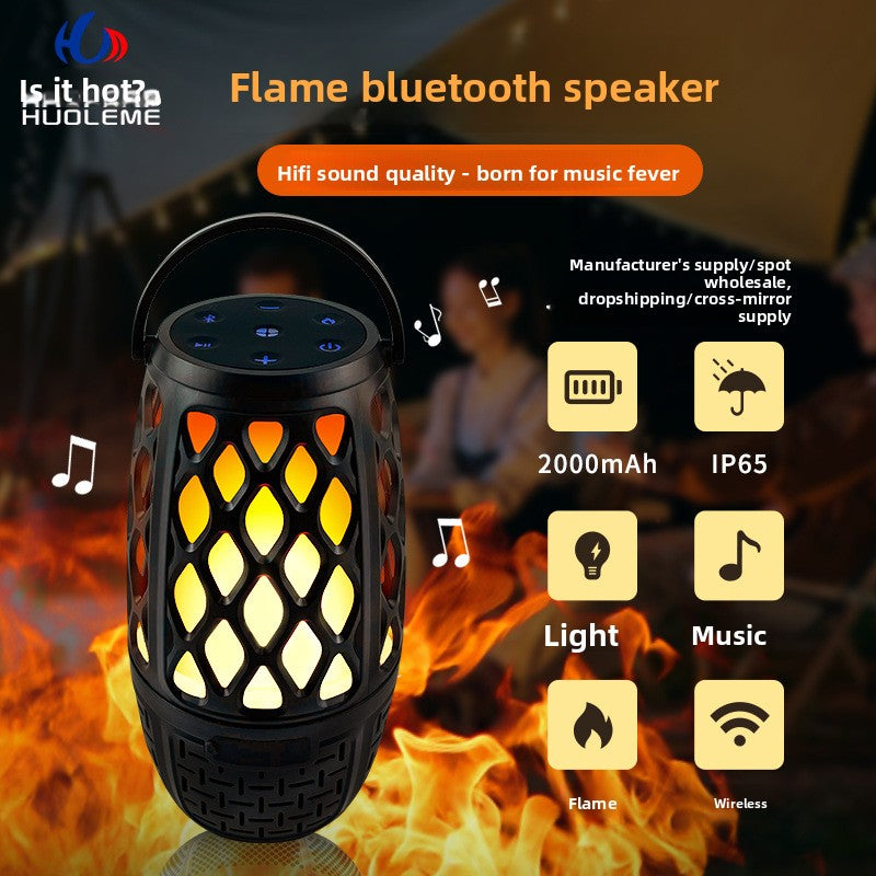 Portable Bluetooth Speaker with LED Dancing Flame Effect Teemdrop