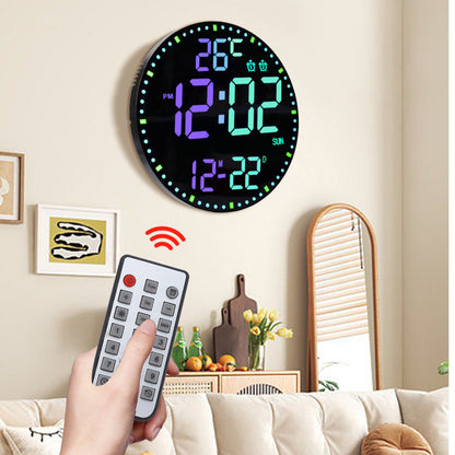 Bamboo Wood LED Digital Wall Clock with Remote Control Teemdrop