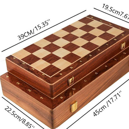 Wooden Foldable Chess Set with Large Board Teemdrop