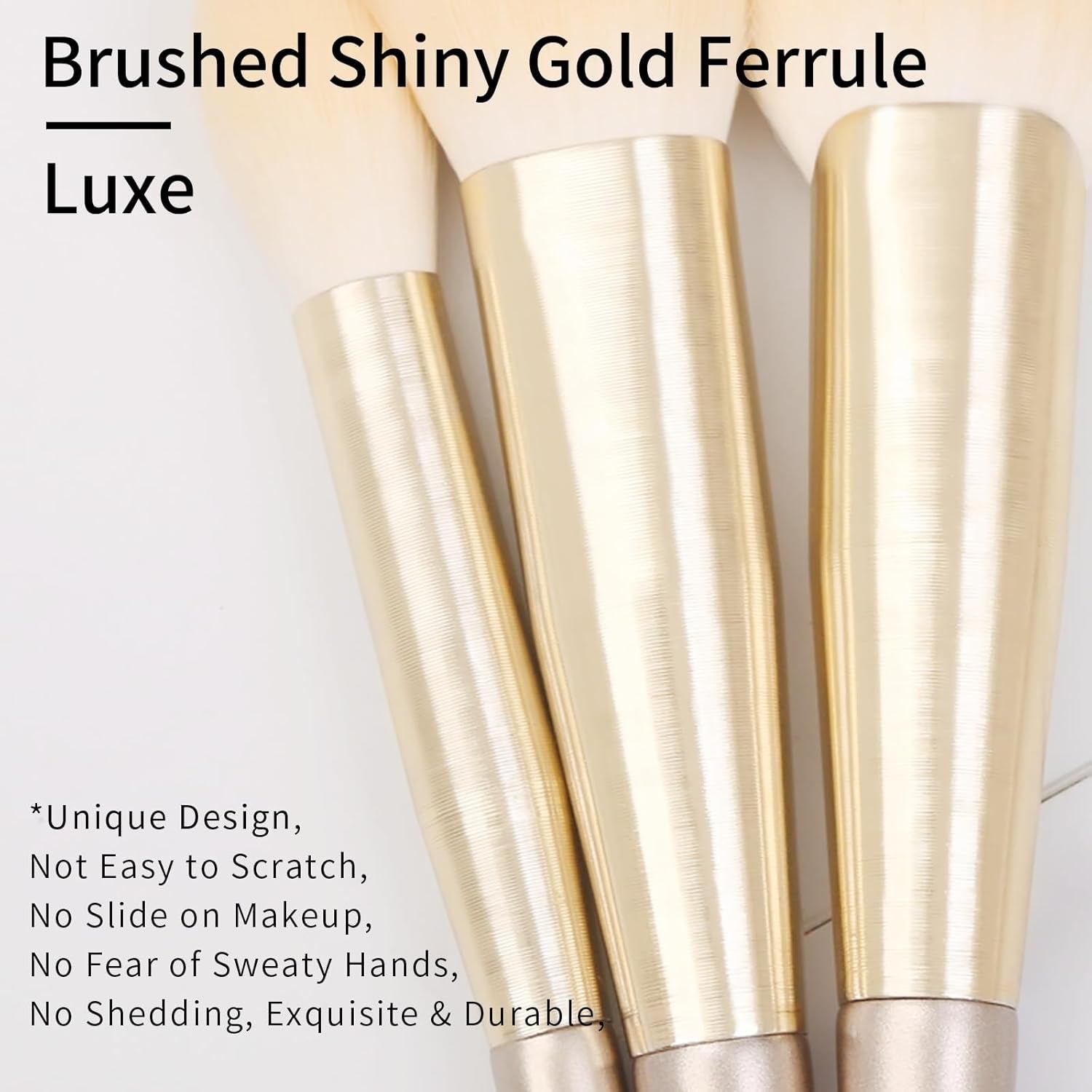 Natural Hair Makeup Brush Set Professional, Fox Hair Makeup Brushes Set with Case, Gold Cosmetic Brushes Makeup Set, Natural Makeup Brushes, Natural Hair Make up Brushes Set Professional.