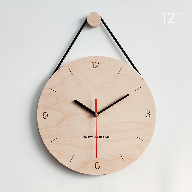 AKKARIA Minimalist Nordic Wooden Hanging Wall Clock Teemdrop