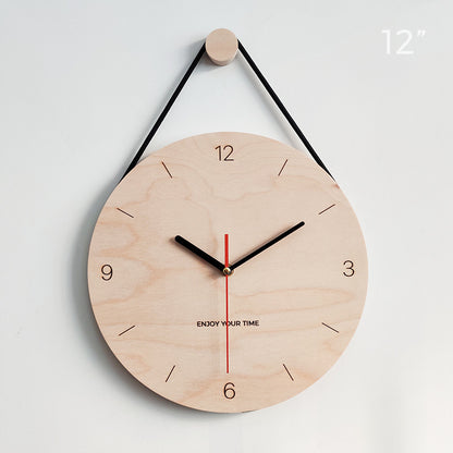 AKKARIA Minimalist Nordic Wooden Hanging Wall Clock Teemdrop
