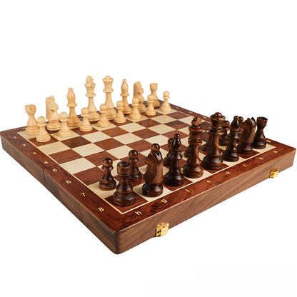 Wooden Foldable Chess Set with Large Board Teemdrop