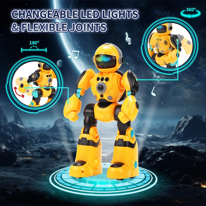 RC Robot Toys for Kids, Gesture Sensing & Remote Control Programmable Smart Robot Toy, Remote Control Toy with Music and LED Eyes, Gifts for Boys Girls Age 3 Years and up (Yellow) AutoDS