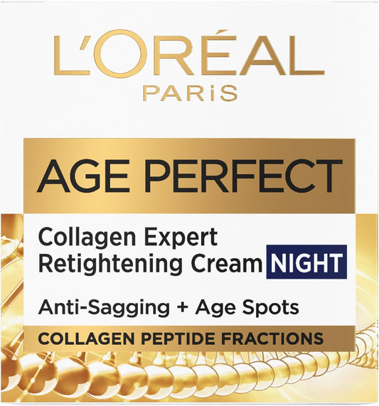 L'Oréal Paris Age Perfect Hydrating Night Cream for Mature Skin, with Soya Bean Extract and Melan