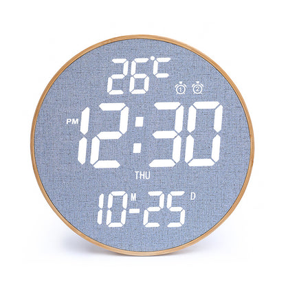 Bamboo Wood LED Digital Wall Clock with Remote Control Teemdrop