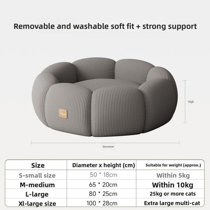 KeKasih Removable Washable Cat Bed with Anti-Slip Base