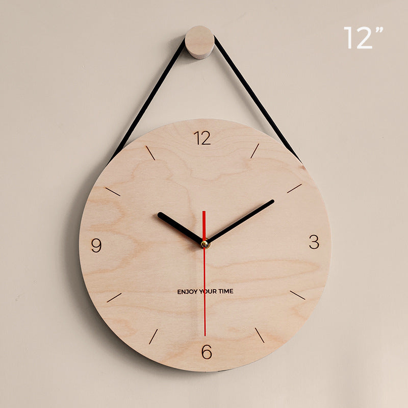 AKKARIA Minimalist Nordic Wooden Hanging Wall Clock Teemdrop