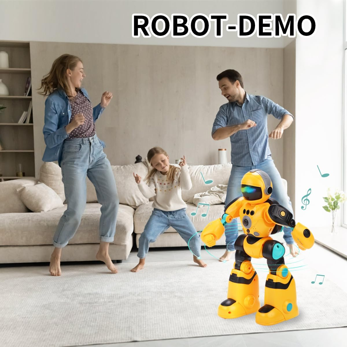 RC Robot Toys for Kids, Gesture Sensing & Remote Control Programmable Smart Robot Toy, Remote Control Toy with Music and LED Eyes, Gifts for Boys Girls Age 3 Years and up (Yellow) AutoDS
