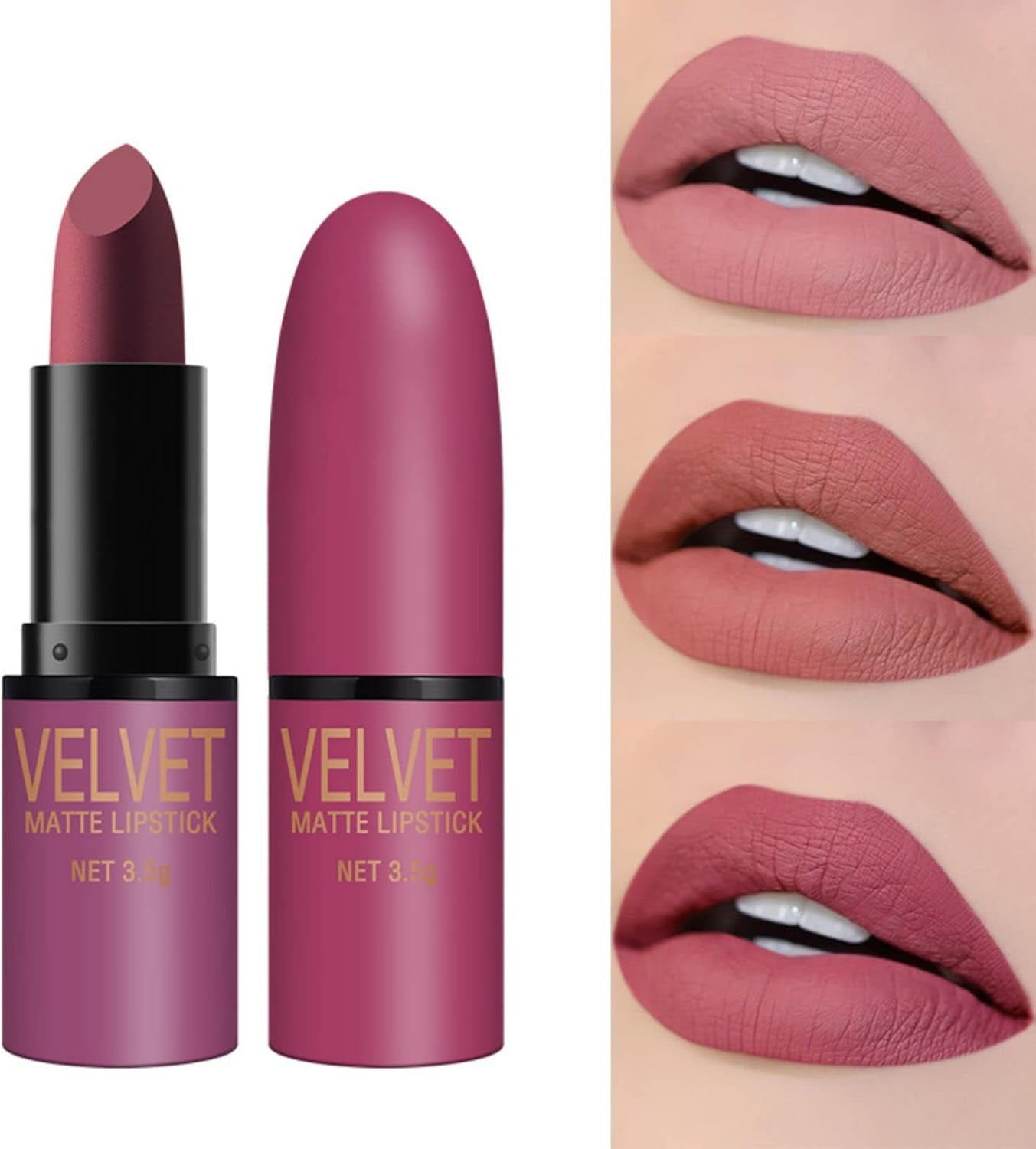 Lipsticks Set, 6 Colors Matte Lipstick with Gift Box, Velvet Red Lipstick Kit Nude Lipstick Long Lasting, Waterproof Lip Tint Makeup Set Kit Professional Lip Makeup for Women