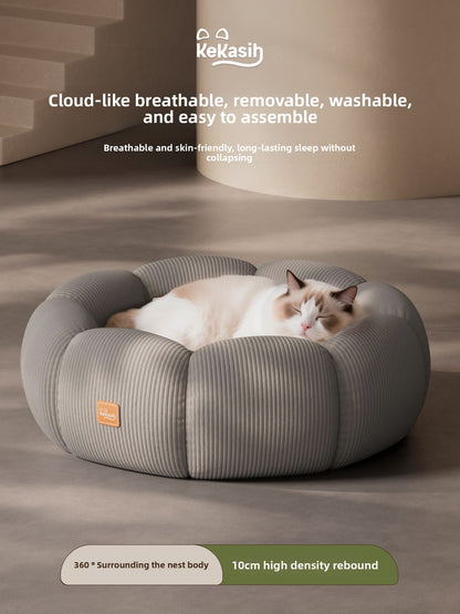 KeKasih Removable Washable Cat Bed with Anti-Slip Base