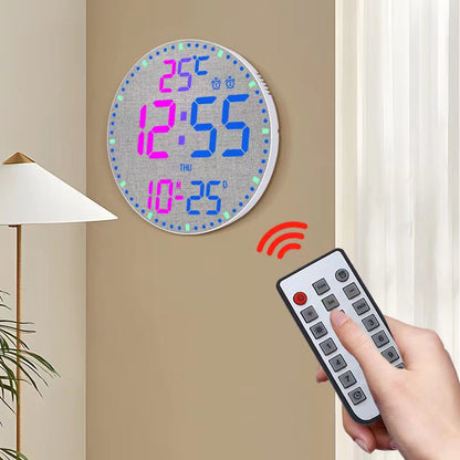 Bamboo Wood LED Digital Wall Clock with Remote Control Teemdrop