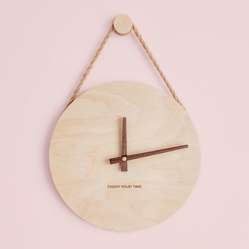 AKKARIA Minimalist Nordic Wooden Hanging Wall Clock Teemdrop