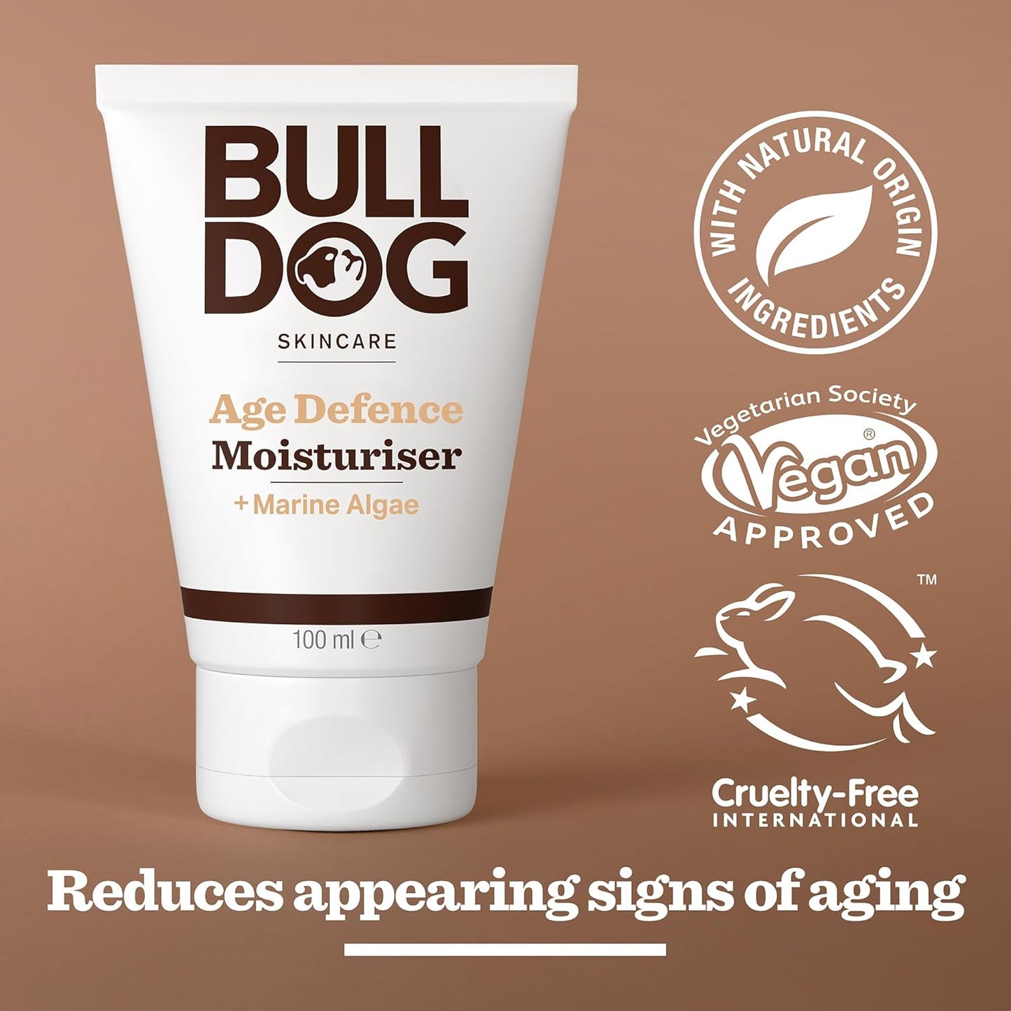 Skincare for Men Age Defence Moisturiser, Reduce Appearance of Fine Lines for Mature Skin, with Rosemary, Echinacea and Vitamin E, 100Ml