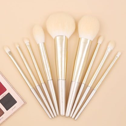 Natural Hair Makeup Brush Set Professional, Fox Hair Makeup Brushes Set with Case, Gold Cosmetic Brushes Makeup Set, Natural Makeup Brushes, Natural Hair Make up Brushes Set Professional.