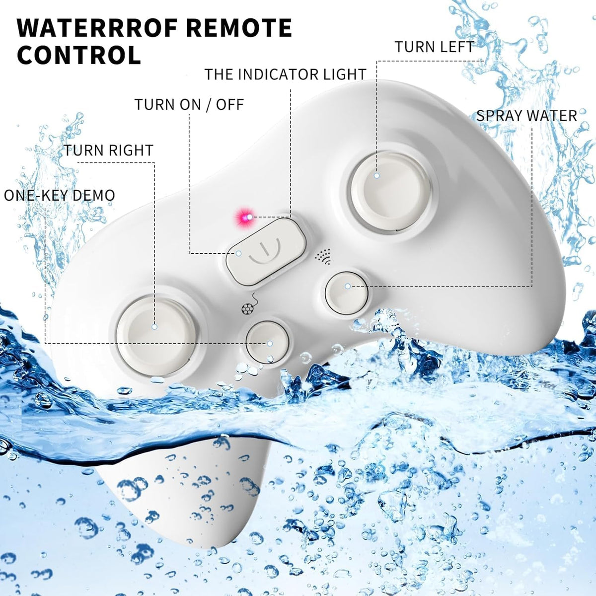 2.4Ghz Remote Control Shark Toys for Boys Kids, 1:18 Scale High Simulation Shark for Pool, Electric RC Shark Fish Toys with Light & Spray Water Function for 4 5 6 7 8 9 Year Olds Kid Boys Girls