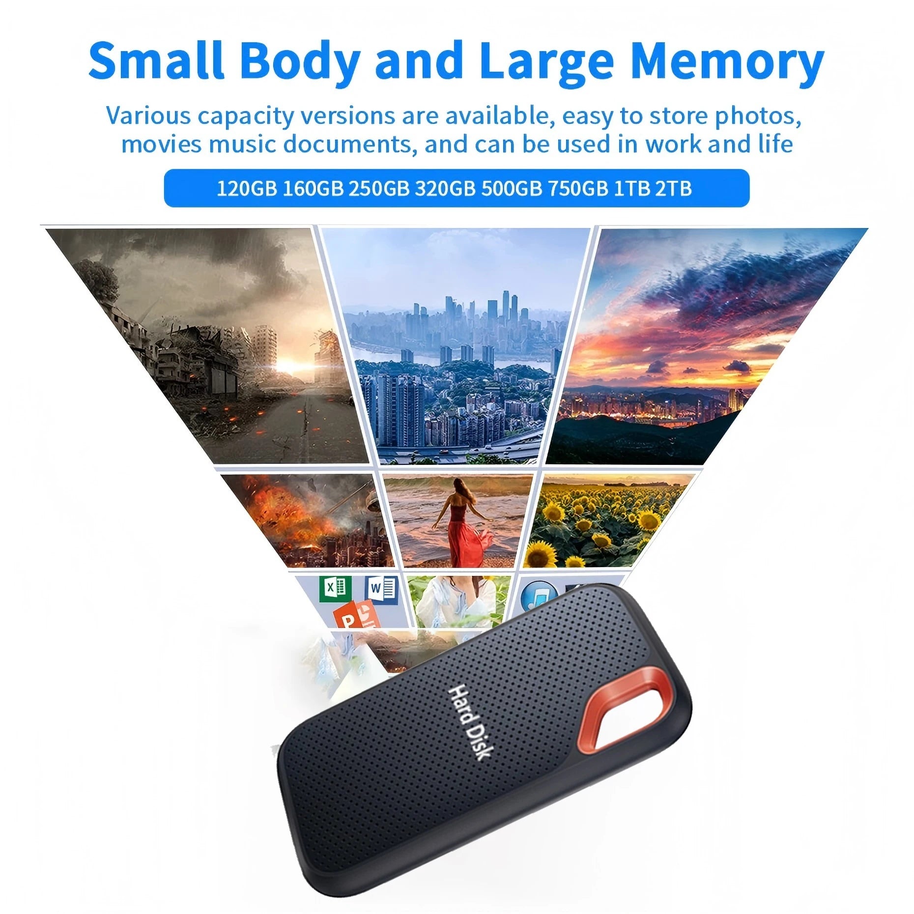 High Speed External Solid State Drive 1TB Portable SSD External Hard Drive 128TB External Hard Disk Hard Drive for Laptop Mac PC