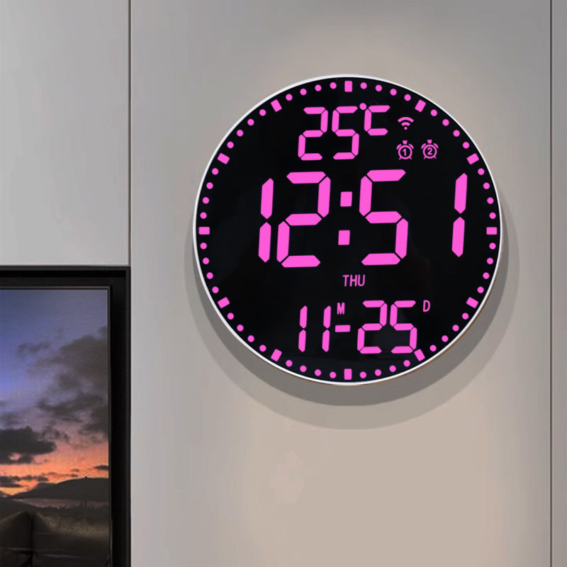 Bamboo Wood LED Digital Wall Clock with Remote Control Teemdrop