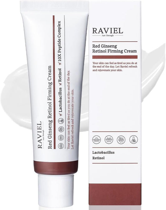 Red Ginseng Retinol Firming Face Cream 50Ml – Anti-Aging Moisturiser, Collagen Boost, Wrinkle Care, Skin Tightening, Hydrating, Brightening, Korean Skincare for Women (1.7 Fl Oz)