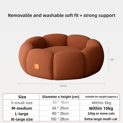KeKasih Removable Washable Cat Bed with Anti-Slip Base