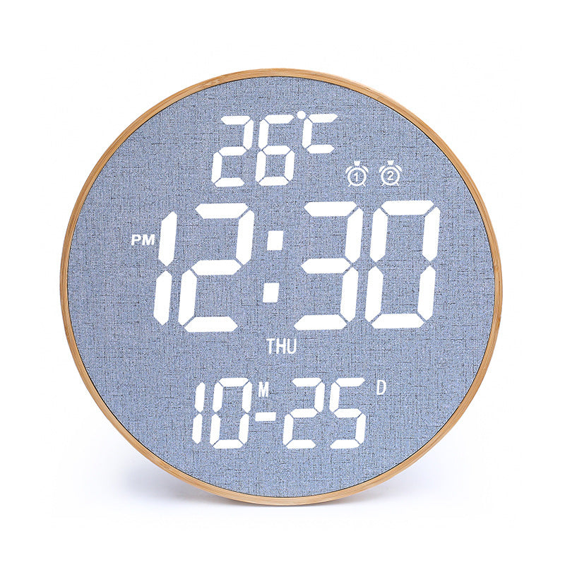 Bamboo Wood LED Digital Wall Clock with Remote Control Teemdrop
