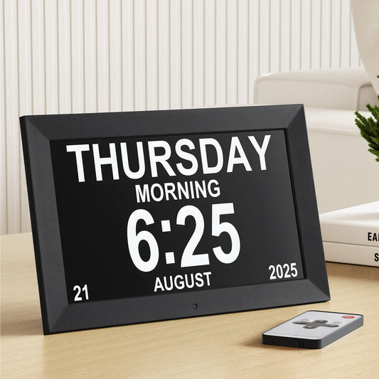 Artiss - 10" Digital Day Clock Alarm Calendar | Black