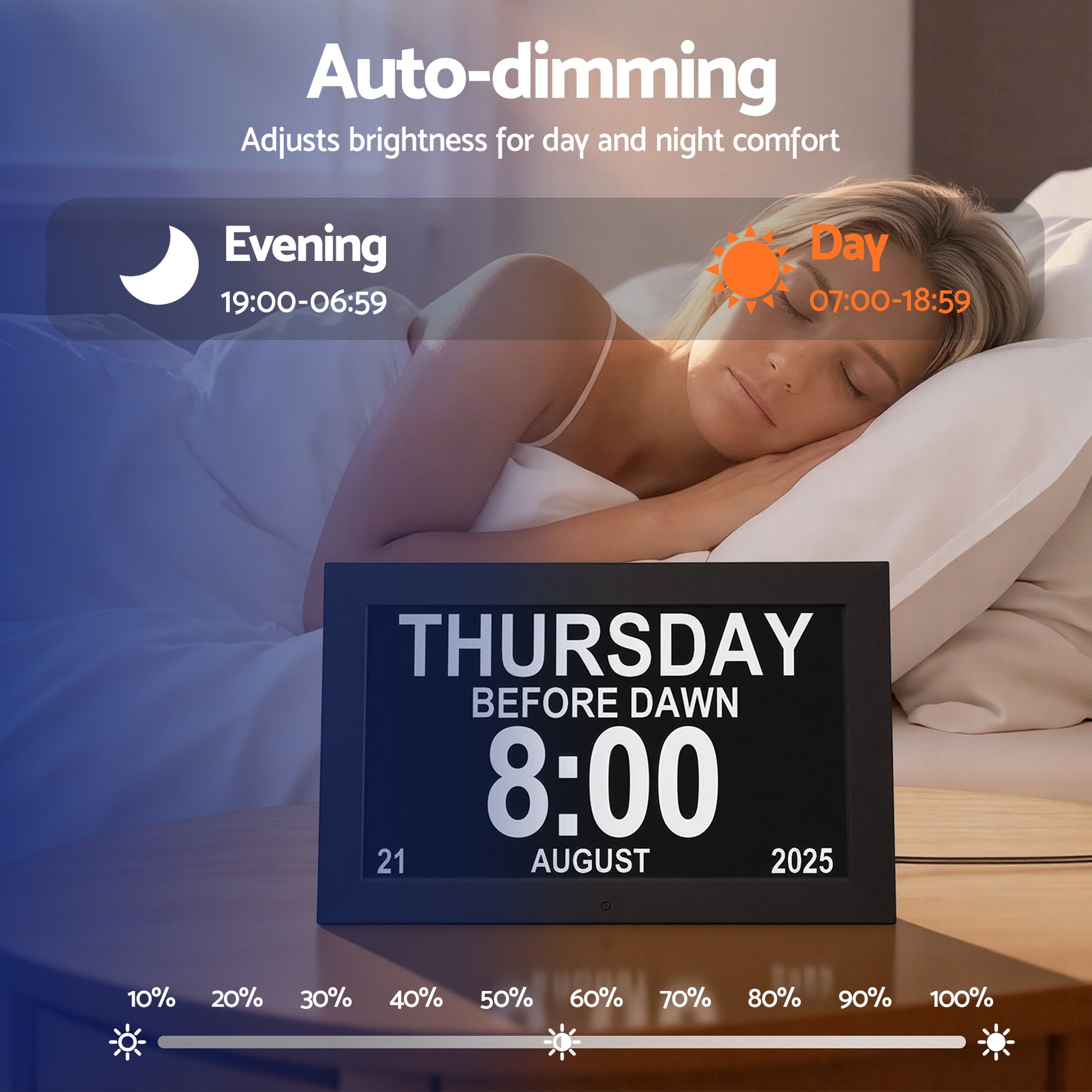Artiss - 10" Digital Day Clock Alarm Calendar | Black DropShipZone