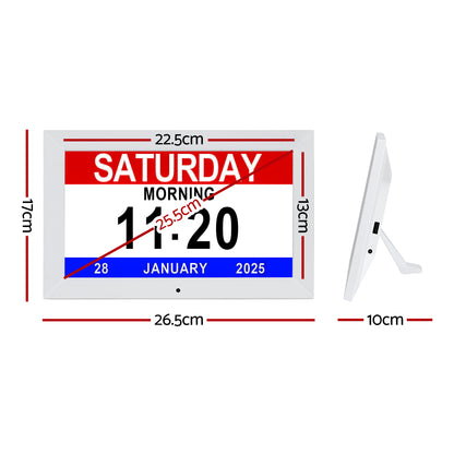 Artiss 10" Digital Day Clock Alarm Calendar | White DropShipZone