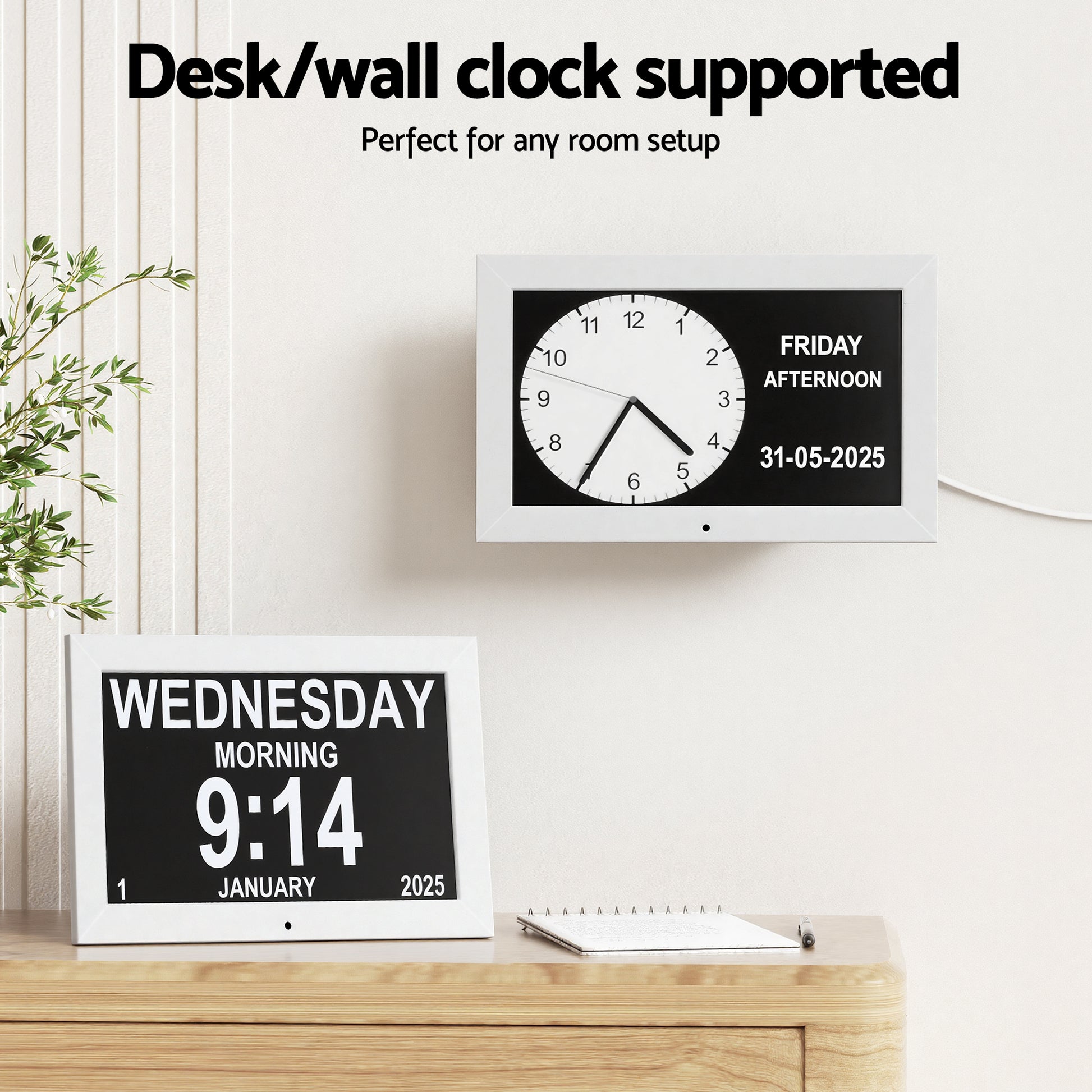 Artiss 10" Digital Day Clock Alarm Calendar | White DropShipZone