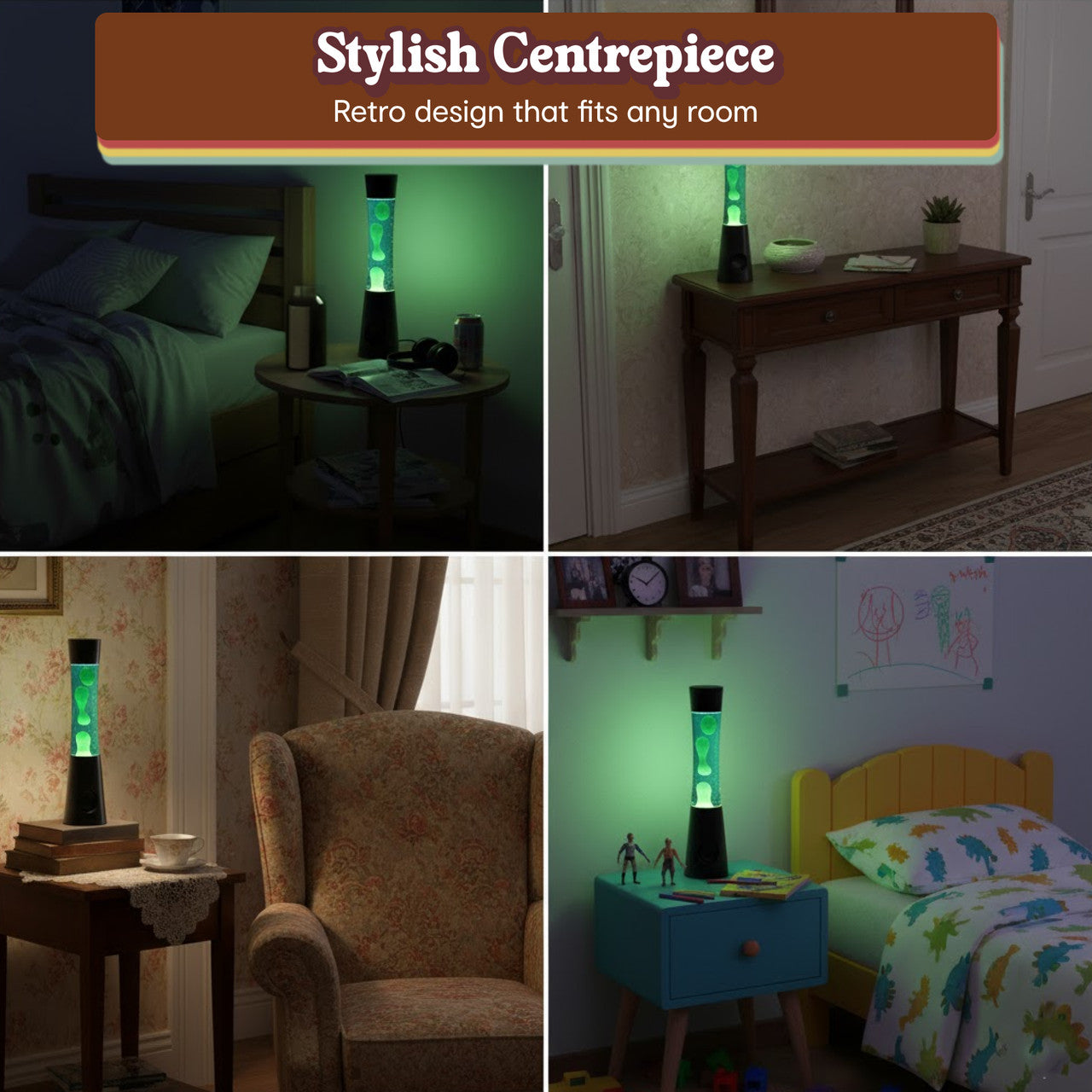 Laser Retro Lava Lamp with Bluetooth Speaker - Green DropShipZone