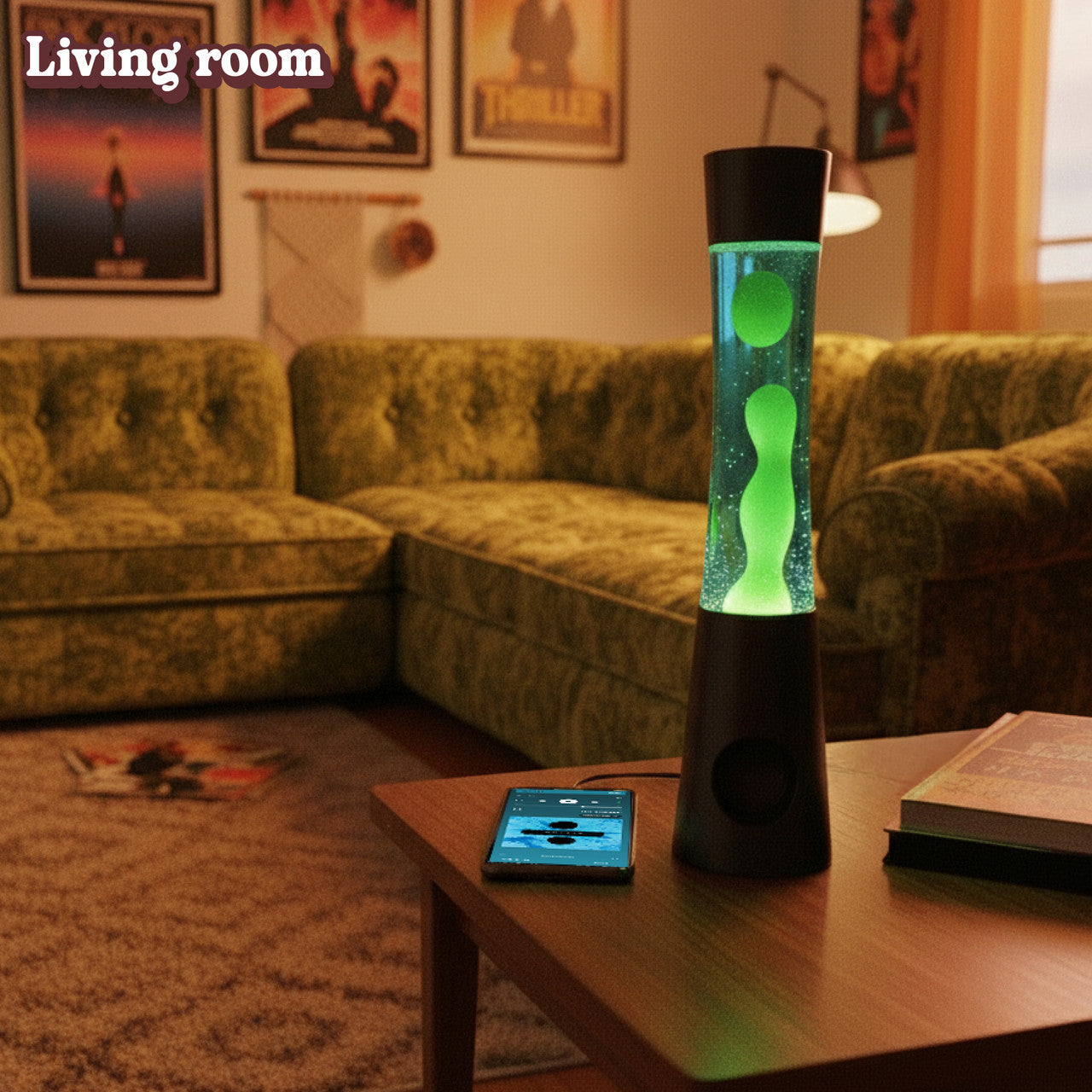 Laser Retro Lava Lamp with Bluetooth Speaker - Green DropShipZone