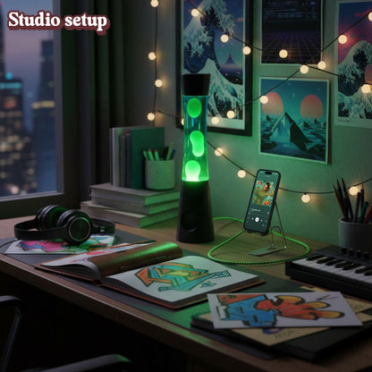 Laser Retro Lava Lamp with Bluetooth Speaker - Green DropShipZone