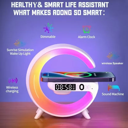 Sculpture Alarm clock with Wireless charging, Bluetooth Speaker and RGB Light DropShipZone