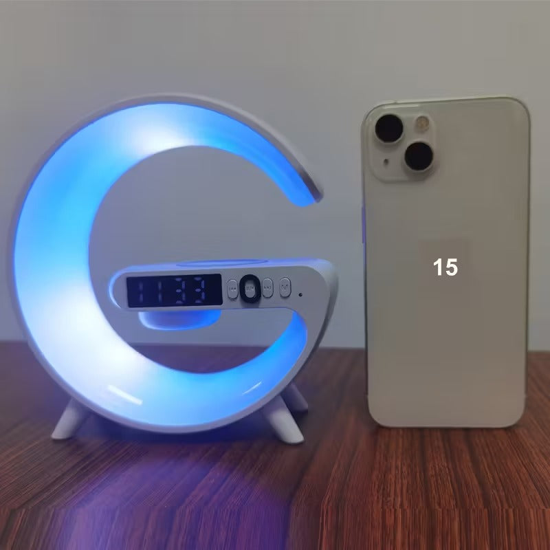 Sculpture Alarm clock with Wireless charging, Bluetooth Speaker and RGB Light DropShipZone