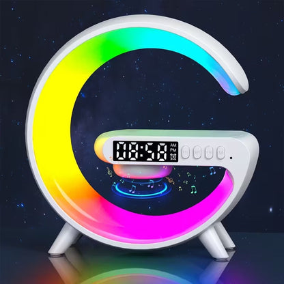 Sculpture Alarm clock with Wireless charging, Bluetooth Speaker and RGB Light DropShipZone