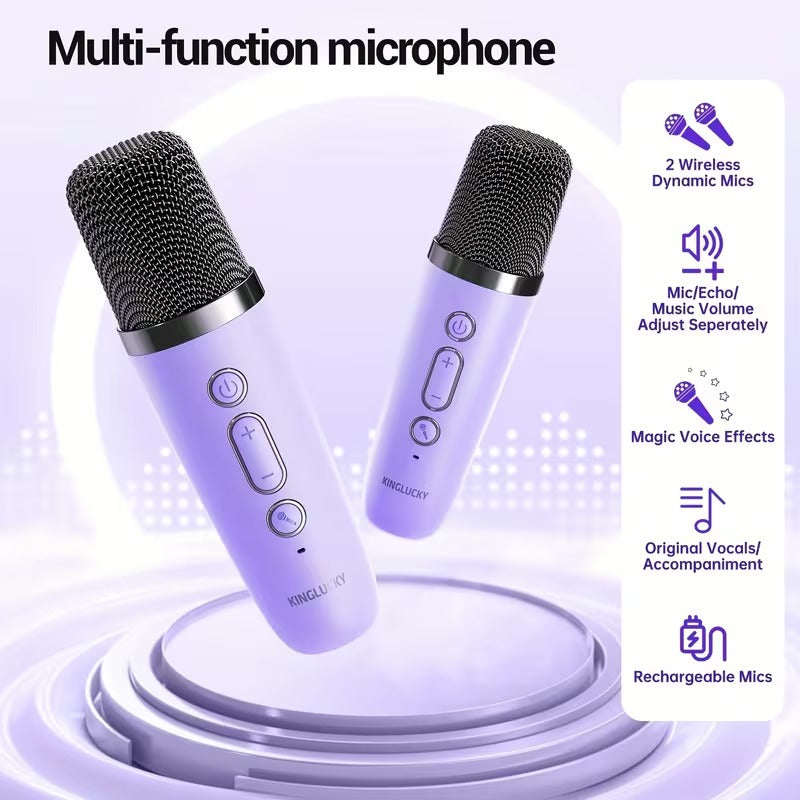 Wireless Mini Karaoke Machine with Microphones DropShipZone
