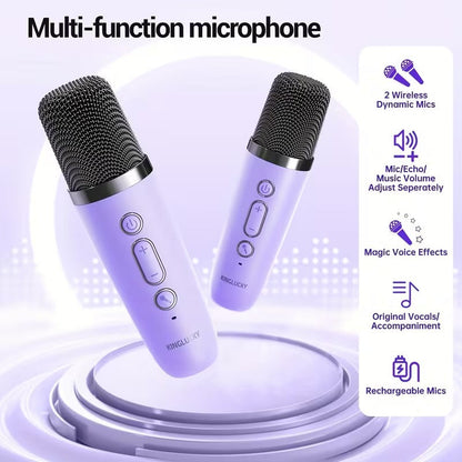 Wireless Mini Karaoke Machine with Microphones DropShipZone