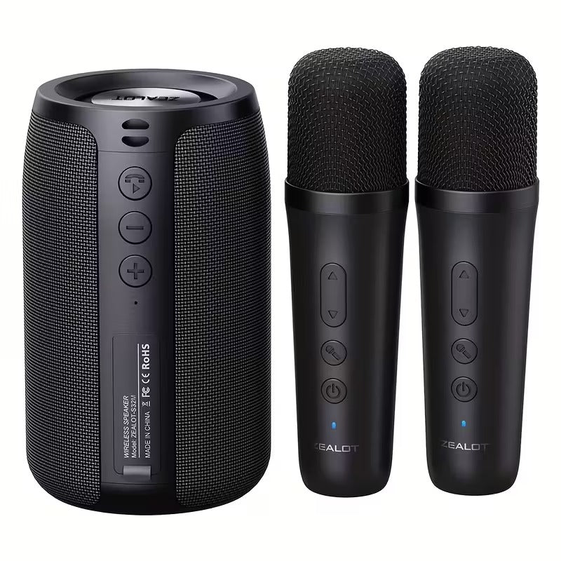 Zealot - Wireless Speaker with Dual Karaoke Microphones