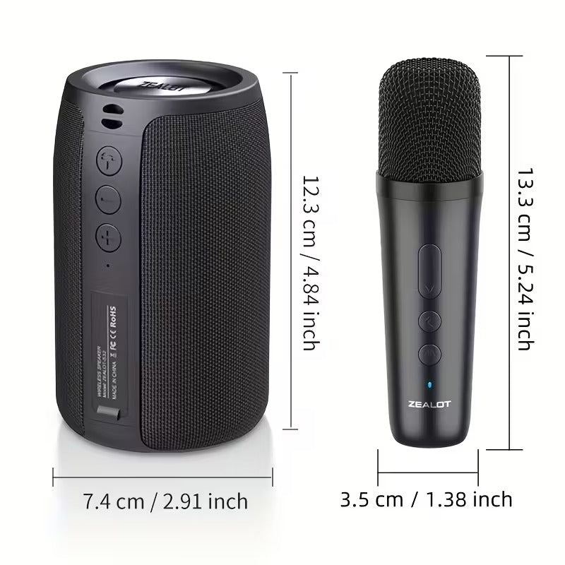 Zealot - Wireless Speaker with Dual Karaoke Microphones