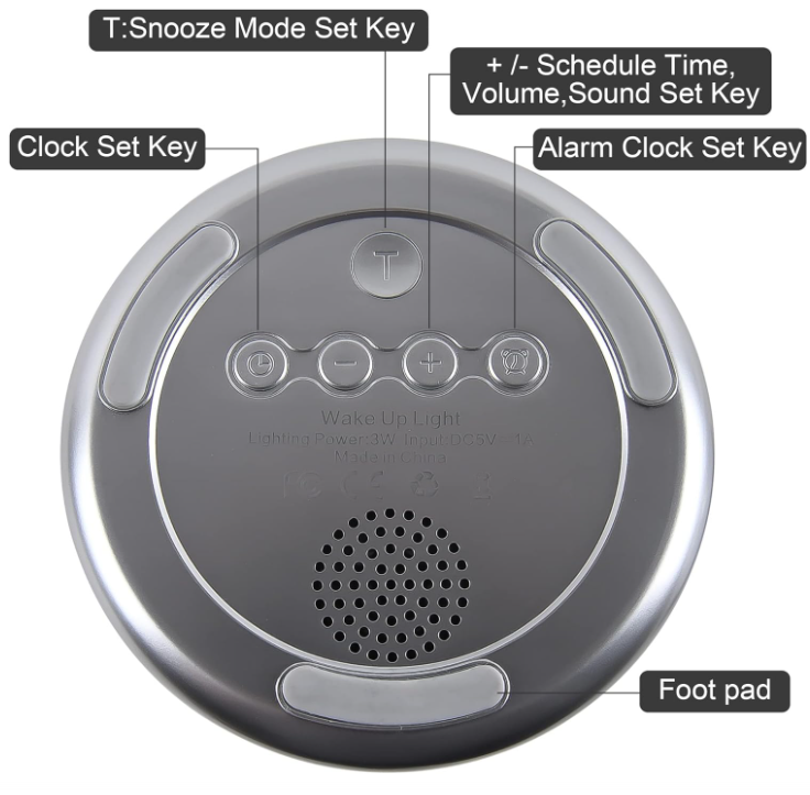 Touch Dimmable Bedside Night Light with Sunrise Alarm Clock, RGB Ambient Lamp for Kids' Bedrooms