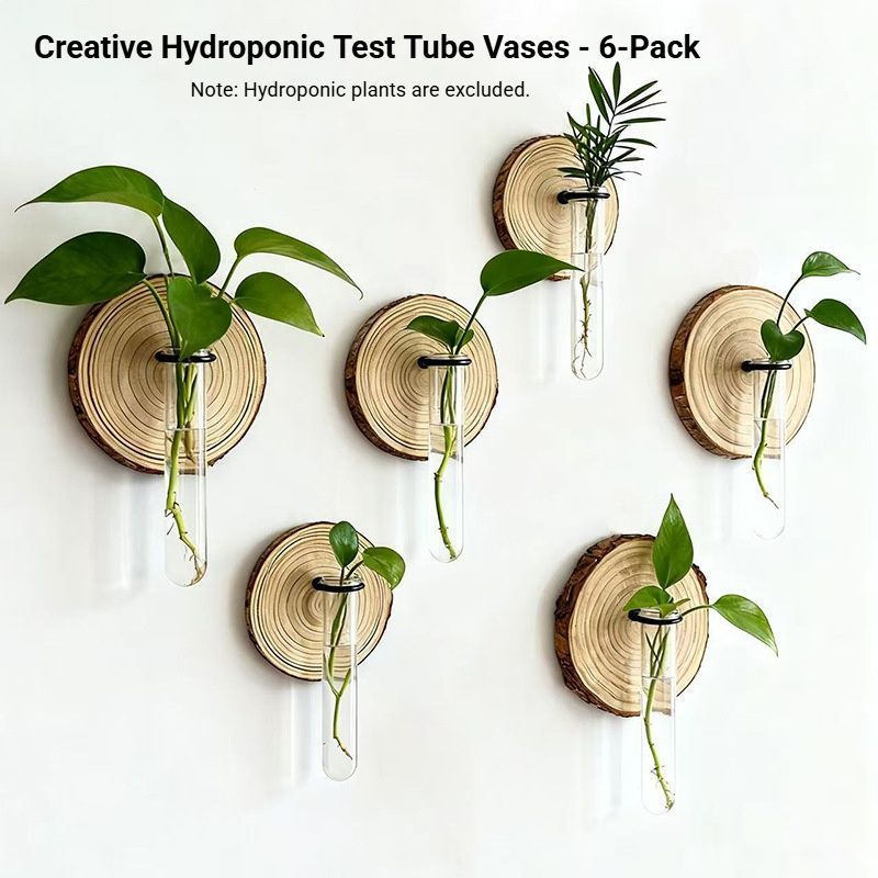 Creative Wall-Mounted Test Tube Hydroponic Vases - Set of 6 DropShipZone