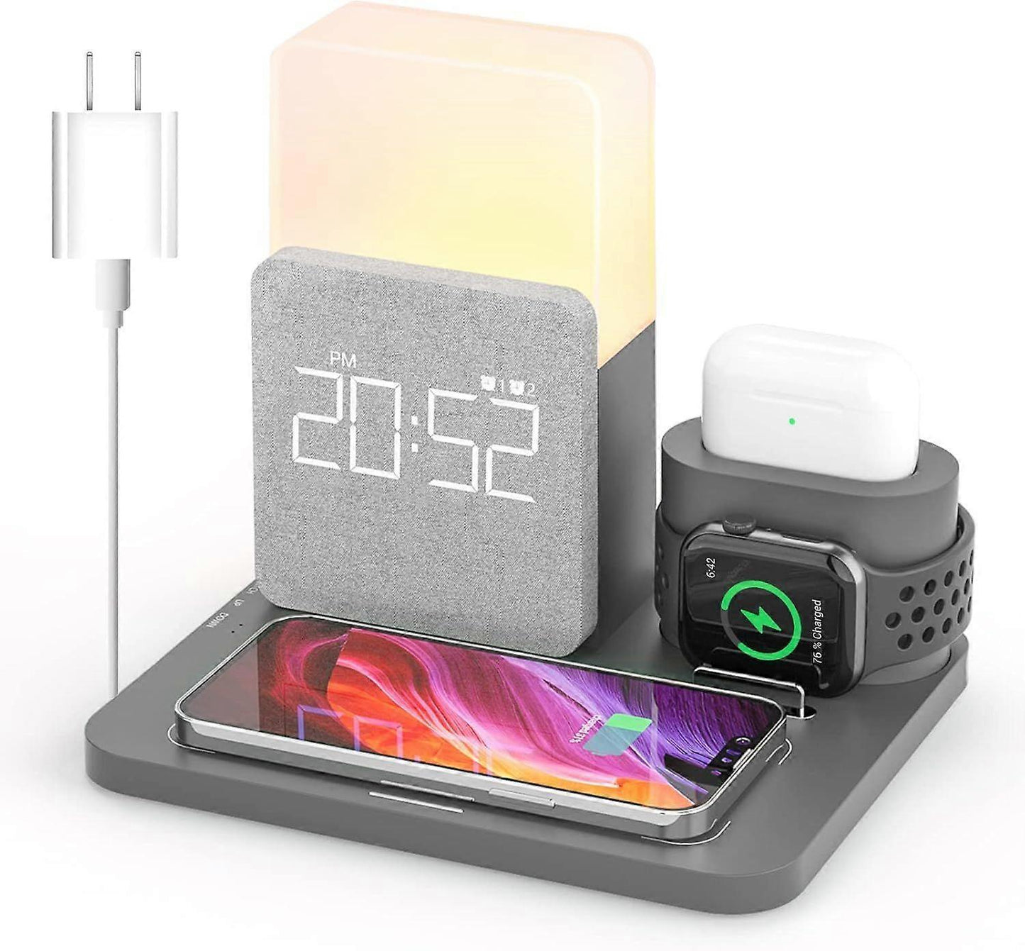 3-in-1 Wireless Charging Station with Alarm Clock DropShipZone