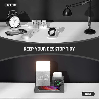 3-in-1 Wireless Charging Station with Alarm Clock DropShipZone